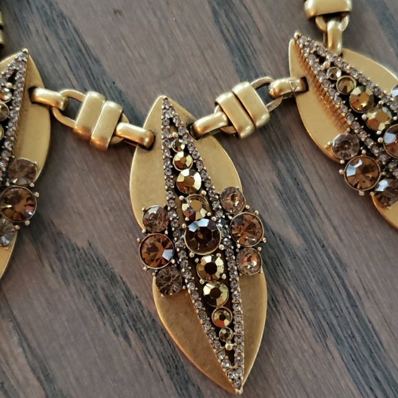 J. Crew Gold Rhinestone Necklace - Picture 3 of 4